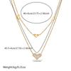 Gold Plated Mother of Pearl Heart Double Layer Necklace, Stainless Steel Dainty Hollow Heart Pendant Choker, Waterproof Jewelry for Women Gift
