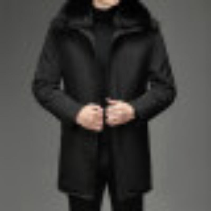 Middle-aged and Elderly Men's New Mid-length Down Jacket for Live-fitting Faces Without Head