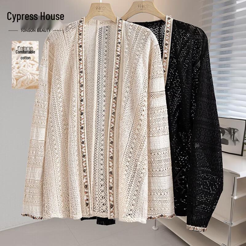 Women s Bohemian Pure Cotton Lightweight Long Sleeve Top M абрикосовый