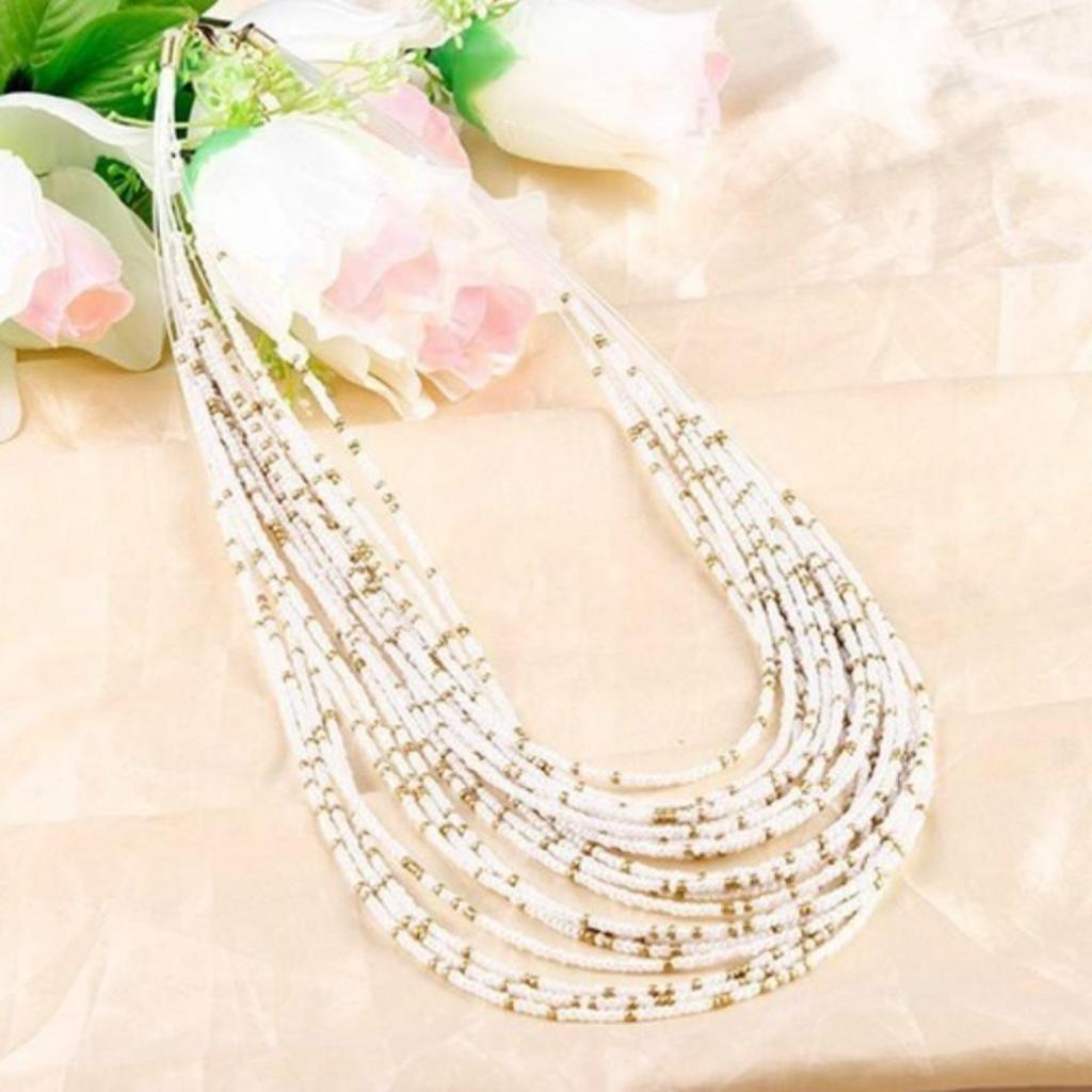 African Acrylic Beads Jewelry  Bohemia Necklaces Women Fashion Statement Multilayer Necklace