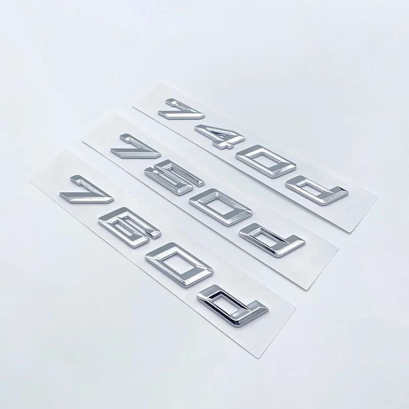 ABBD1 New Chrome Black Numbers Letters 730d 740d 745d 750d 760d ABS Emblem for 7 Series Car Trunk Exterior Decoration Logo Sticker
