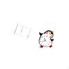 Acrylic Round Side Table And Penguin Wooden Wall Clock Nightstand Silent Non Ticking Decorative