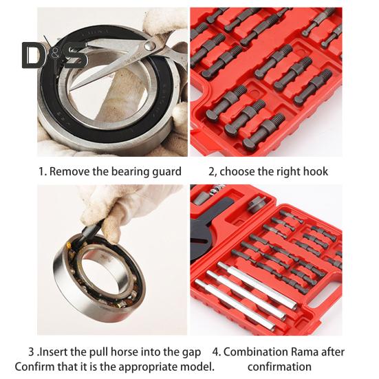 Internal Bearing Disassembly Puller Tool Set Rustproof Corrosion Resistant Automotive Bicycle Bearing Removal Tool Blind Hole Bearing Puller Set