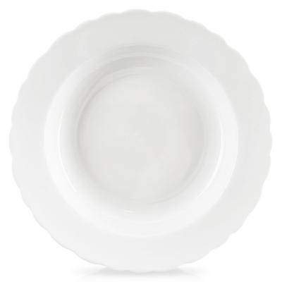 Talerz Obiadowy Głęboki na Zupę Porcelanowy Biały Klasyczny 24 cm 350 ml