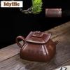 380ml Yixing Purple Clay Teapots Master Handmade Potala Palace Pot Raw Ore Di Cao Qing Mud Tea Soaking Kettle Zisha Tea Set Gift