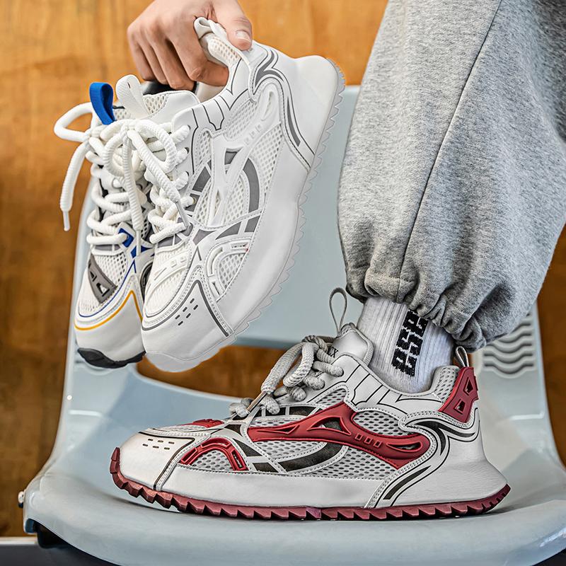 

New Fashion Men s Four Seasons Comfortable Thick Sole Shoes Students Boys GirlsTrending Soft Sole Breathable Casual Running Sneakers 44 синій