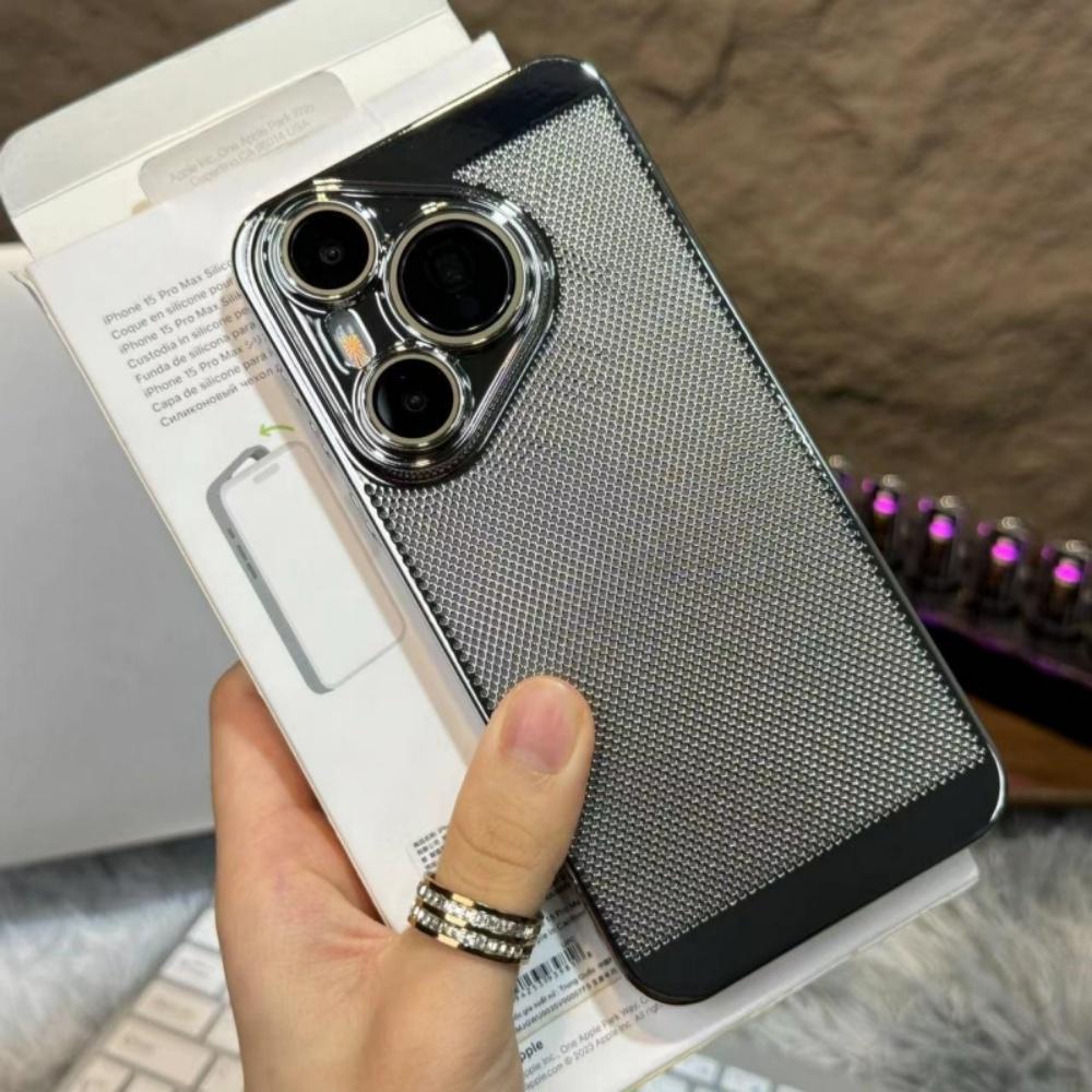 Huawei Pura 80 P80 P70 P60 P50 Pura70 Pro Plus Ultra Cooling Mesh Breathable Cover Luxury Electroplating Glossy Armor Case