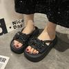 Fashion 2025 Crystal Women Slippers Flats Platform Designer Shoes Fashion Sandals Woman Casual Beach Flip Flops Cozy Sandals