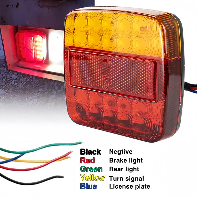 2pcs 12v 26 LED Rear Tail Lights Lamp Turn Signal Indicator Stop Lamp Rear Brake Light For Trailer Caravan Truck Lorry