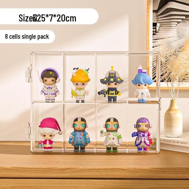 Blind Box & Action Figure Display Case with 8 Compartments