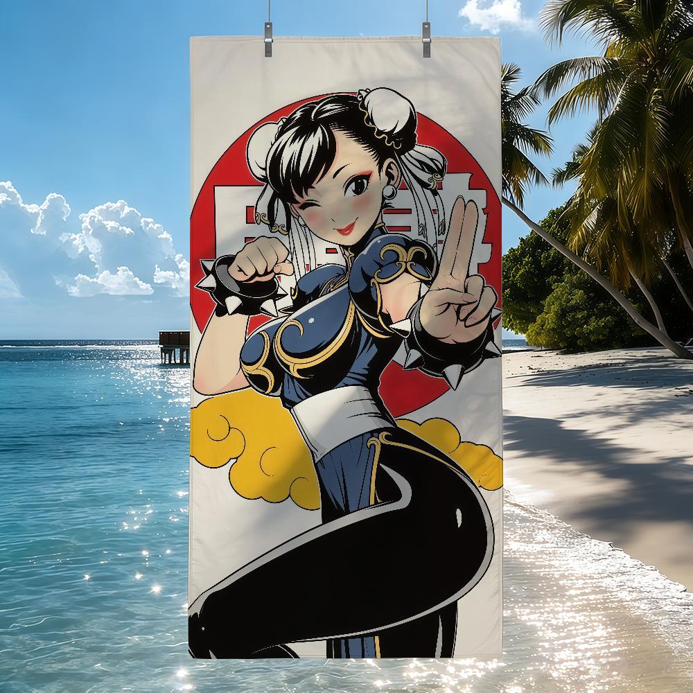 Classic Game S-Street F-Fighter-Chunli Towel Quick Drying Beach Towels Are Suitable For Swimming Pools Camping Yoga And The Gym