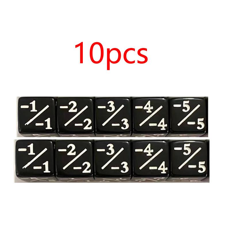 10Pcs 16mm 6 Side Dice Counters +1/1 Counting Dice And Dual Color Positive And Negative Compatible With Card Game Accessories