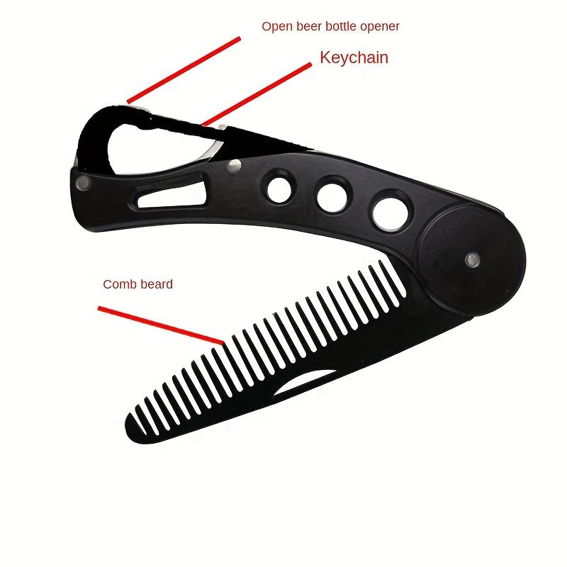 [1pc Stainless Steel Beard Comb] 1pc Portable Stainless Steel Beard Comb | Men's Comb, Double Fine and Coarse Teeth, Beard Styling Comb