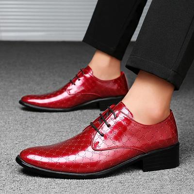 Fashion2024 Sapatos sociais clássicos vermelhos masculinos de couro envernizado Oxford Derby Gentleman Sapatos de negócios masculinos Sapatos de festa de luxo para casamento