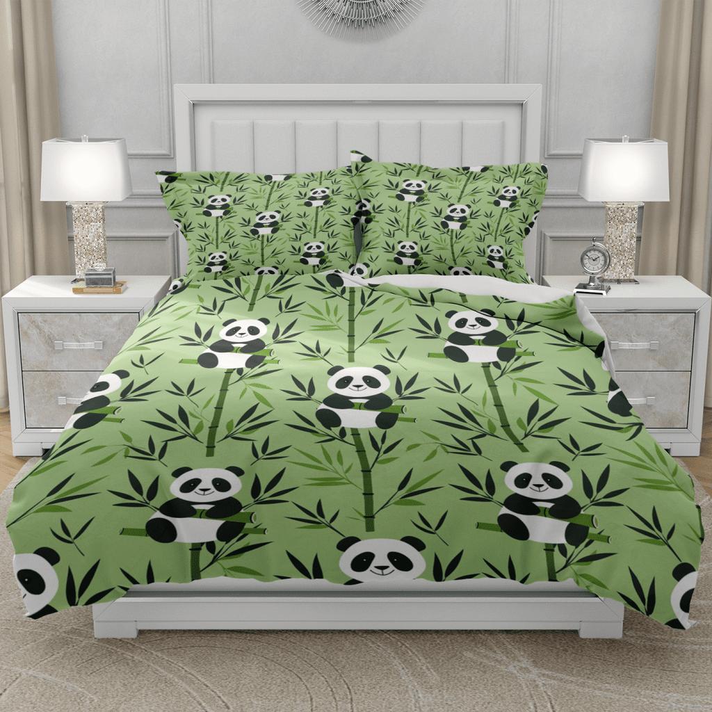 Bettdecke Cartoon Panda Niedlich Liebe Englischer Panda Digitaldruck Bettwäsche Set Geeignet Kinder Kinder Und Erwachsene