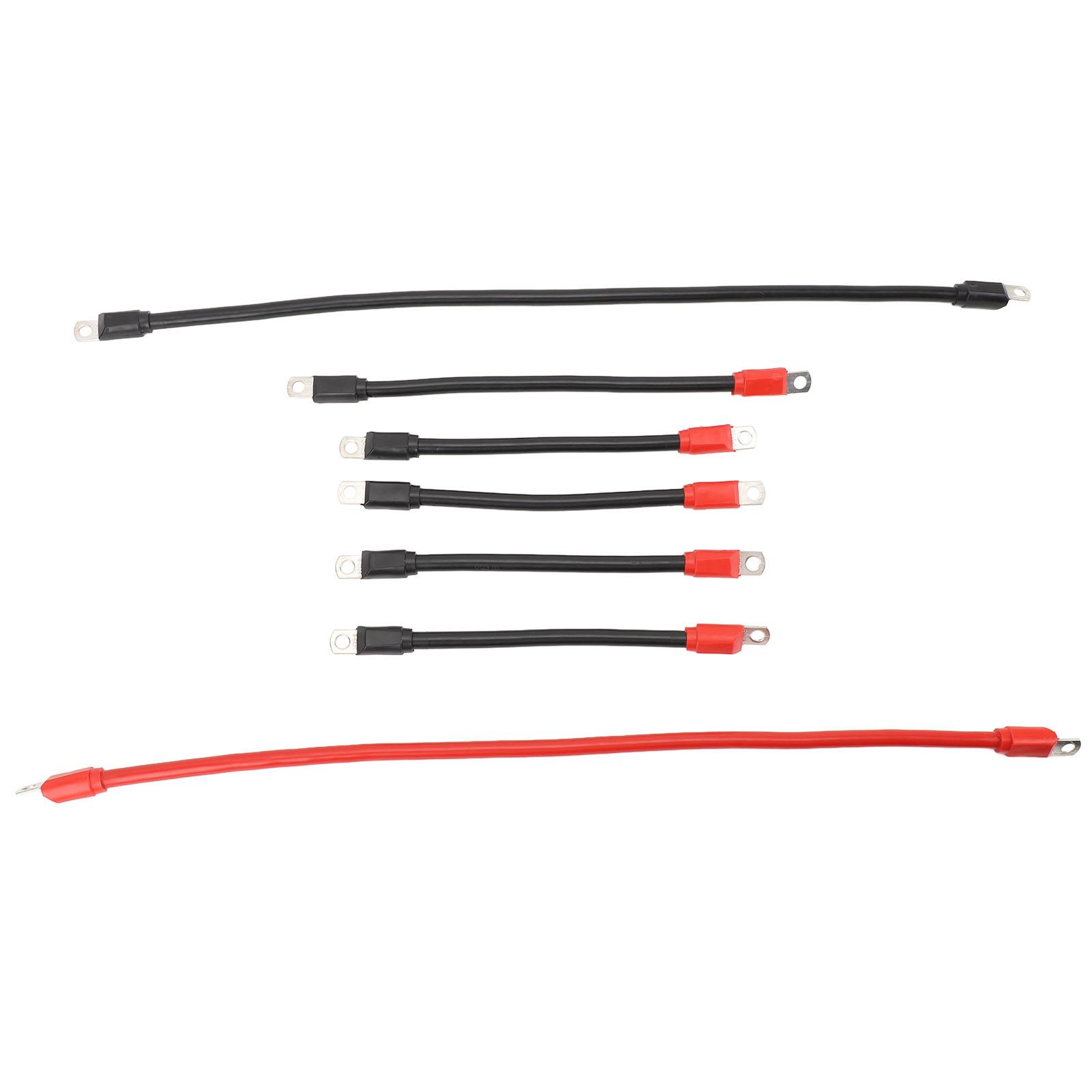 

7Pcs 4 Gauge Golf Cart Battery Cables Pure Copper Wiring Kit with Heavy Duty Lugs for DC AC36V48V