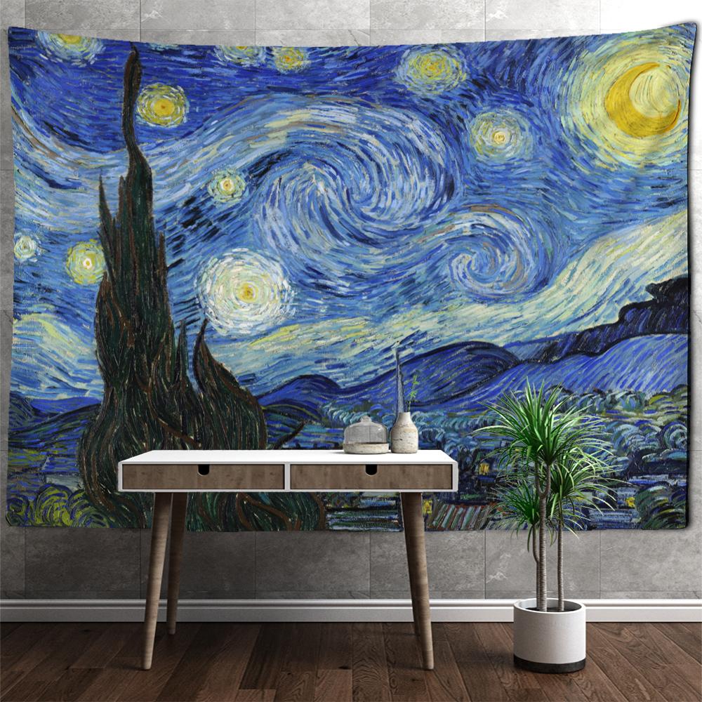 

Винтажная пасторальная картина маслом гобелен настенный хиппи тапиз искусство загадочный фон в общежитии ткань декор комнаты 95x70cm