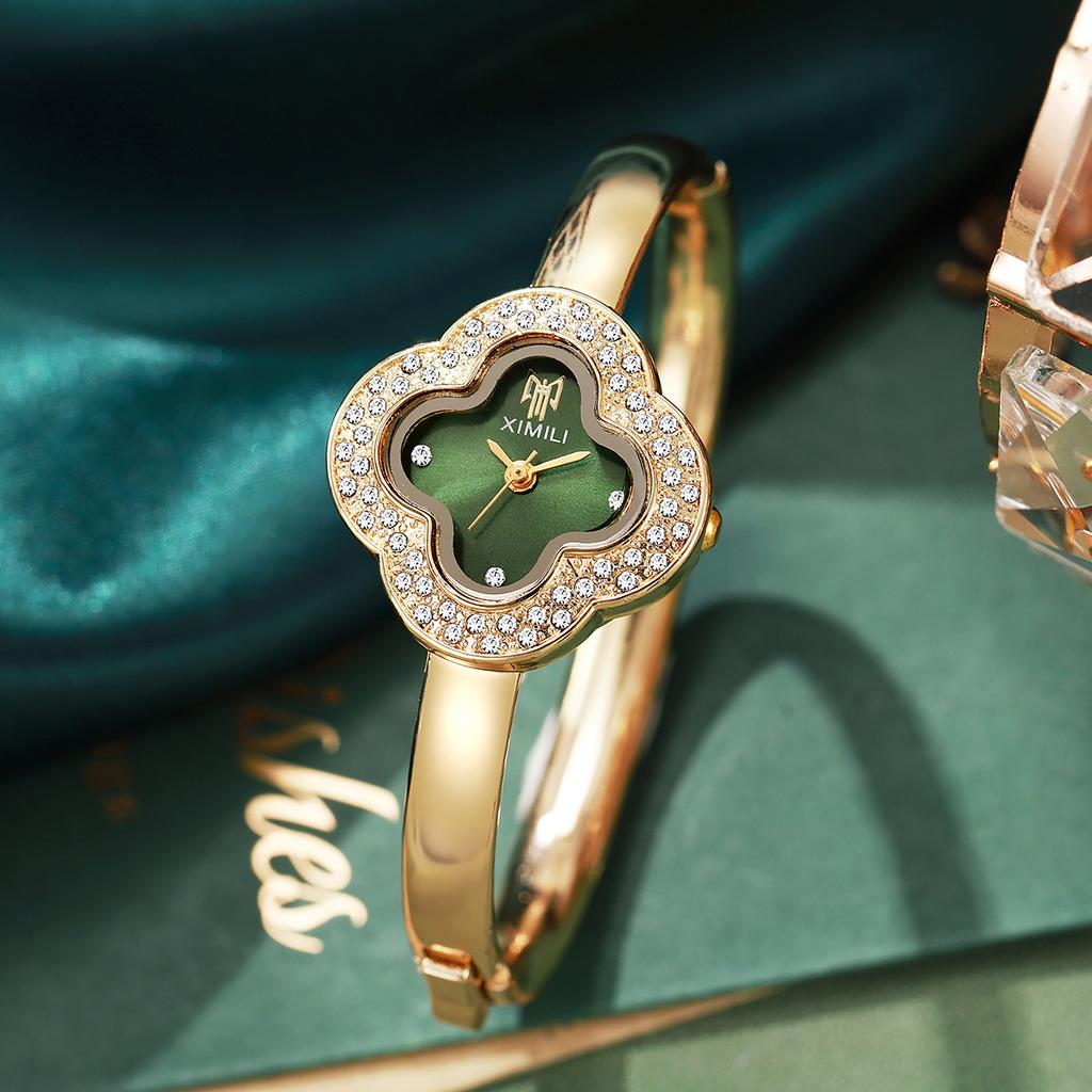 Bracelet Four-Leaf High-End Niche Design Watch Diamond-Encrusted Light Luxury Bracelet Quartz Watch