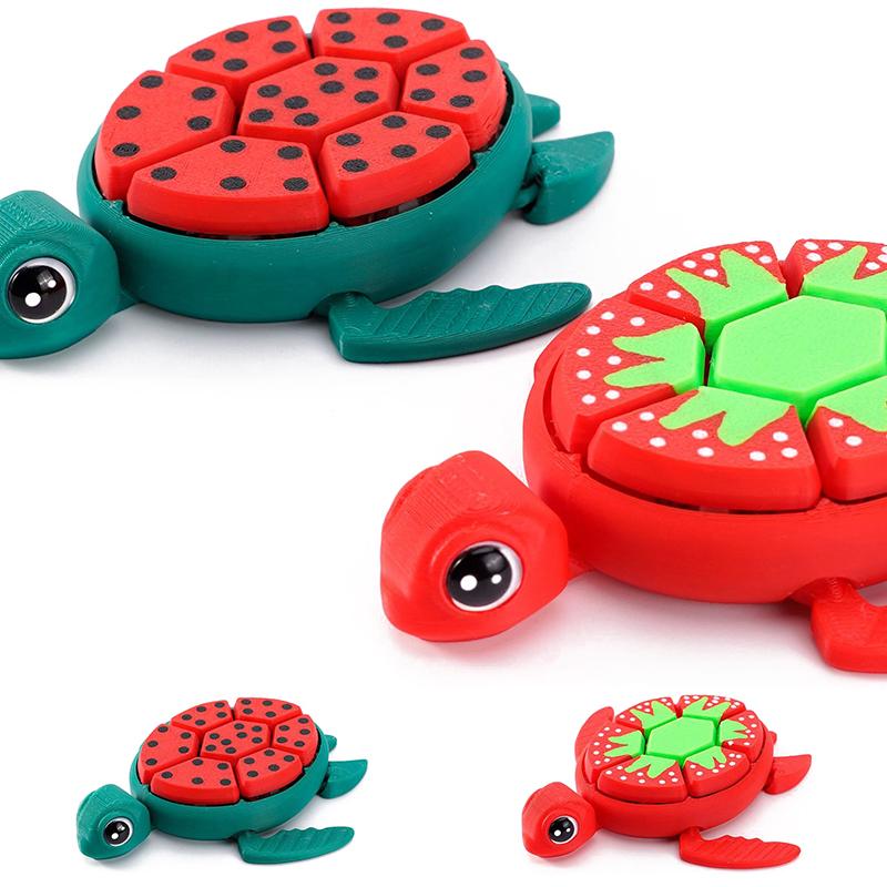 Creative 3D Turtle Shaped Fruit Series Sensory Figure, Desktop Figurine, Anxiety Relief Toy
