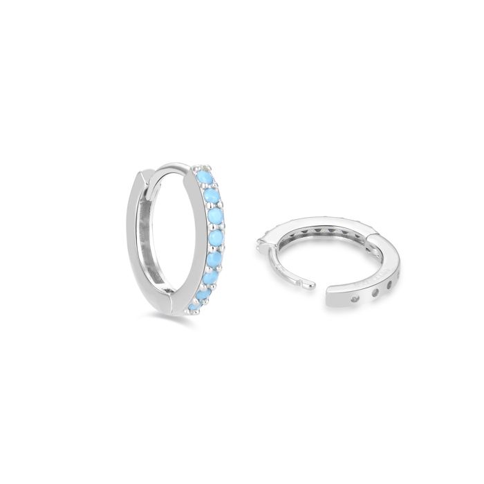 Boucles D'oreilles - LUXENTER - Valaries - Argent 925 - Turquoise - Femme