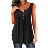 Womens Summer Sleeveless Solid Color Casual Swing Flowy Tank Tops With Buttons