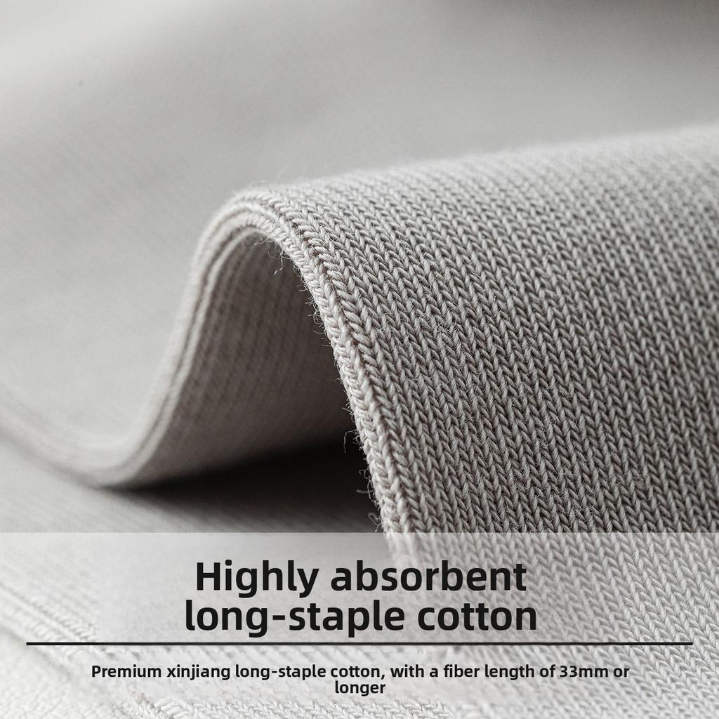 Men's Pure Cotton Mid-Calf Socks for Summer Business Wear - Sweat Absorbing, Breathable, Odor-Resistant, Cloud-Felted Cotton Socks
