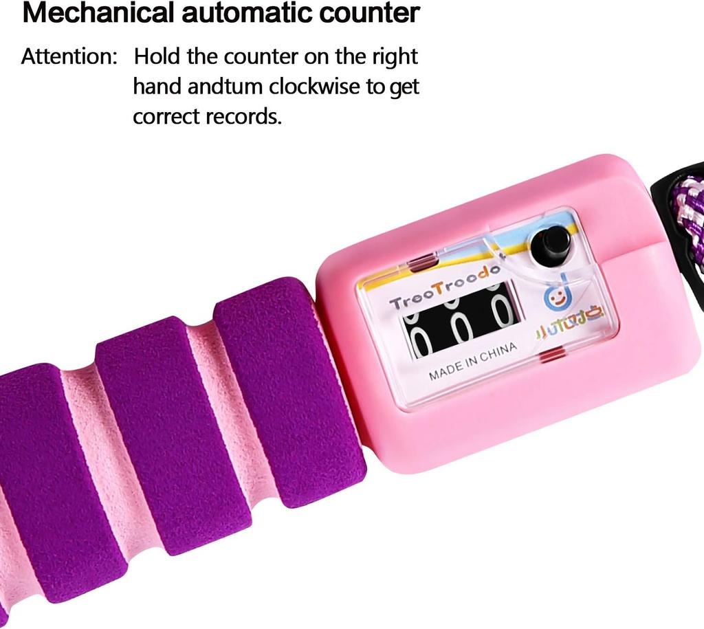 Kinderspringseil mit Zähler Springseil Verstellbar mit Bequemen & Rutschfesten Griffen für Mädchen Jungen