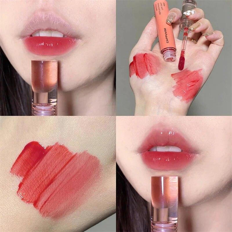 Neu 6 farbe Spiegel Färben Lip Gloss Feuchtigkeitscreme Flüssigkeit Lippenstift Wasserdicht Langlebige Rote Lippen Tönung Koreanische Make-Up Kosmetische