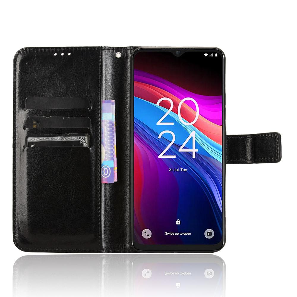 For TCL 503 Case Crazy Horse Texture PU Leather Phone Wallet Cover