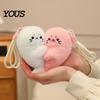 Backpack Accessory for Kids 1 Pair Cute Baby Seal Plush Keychain, Magnetic Heart Fluffy Keyring, Soft Phone Charm Stuffed Animal Fridge Magnet