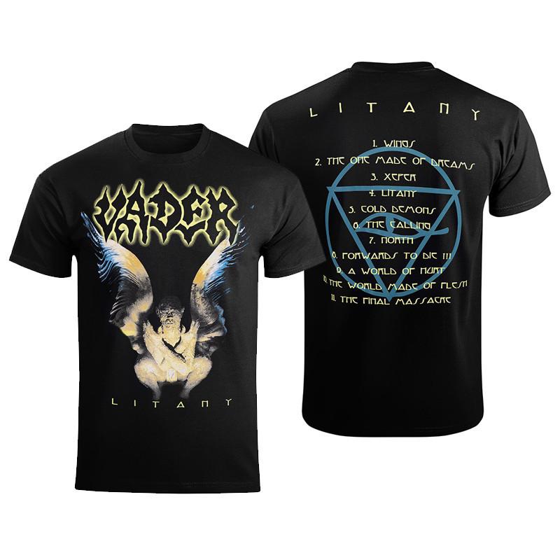 Vader Polish Death Metal Band Logo Printed Rockster American Retro ShortSleeved Unisexs and Womens 100 Cotton TShirt S