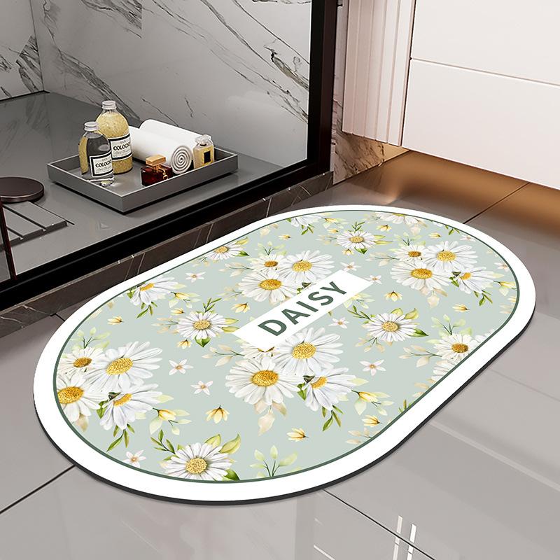 Quick-drying Mat Rose Bathroom Door Non-slip Anti-fouling Mat Bathroom Absorbent Quick-drying Carpet Toilet Mat