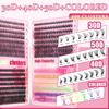 Colour Lash Clusters Set False Eyelashes Extensions Kit Bond And Seal Colorful Simulation Grafted Eyelashes Makeup Supplies
