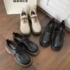 Britischer Stil schwarze Plateau-Schuhe mit dickem Absatz kleine Lederschuhe Damen 2025 neu Frühling und Herbst Französisch Retro runde Zehe Mary Jane Einzel-Schuhe