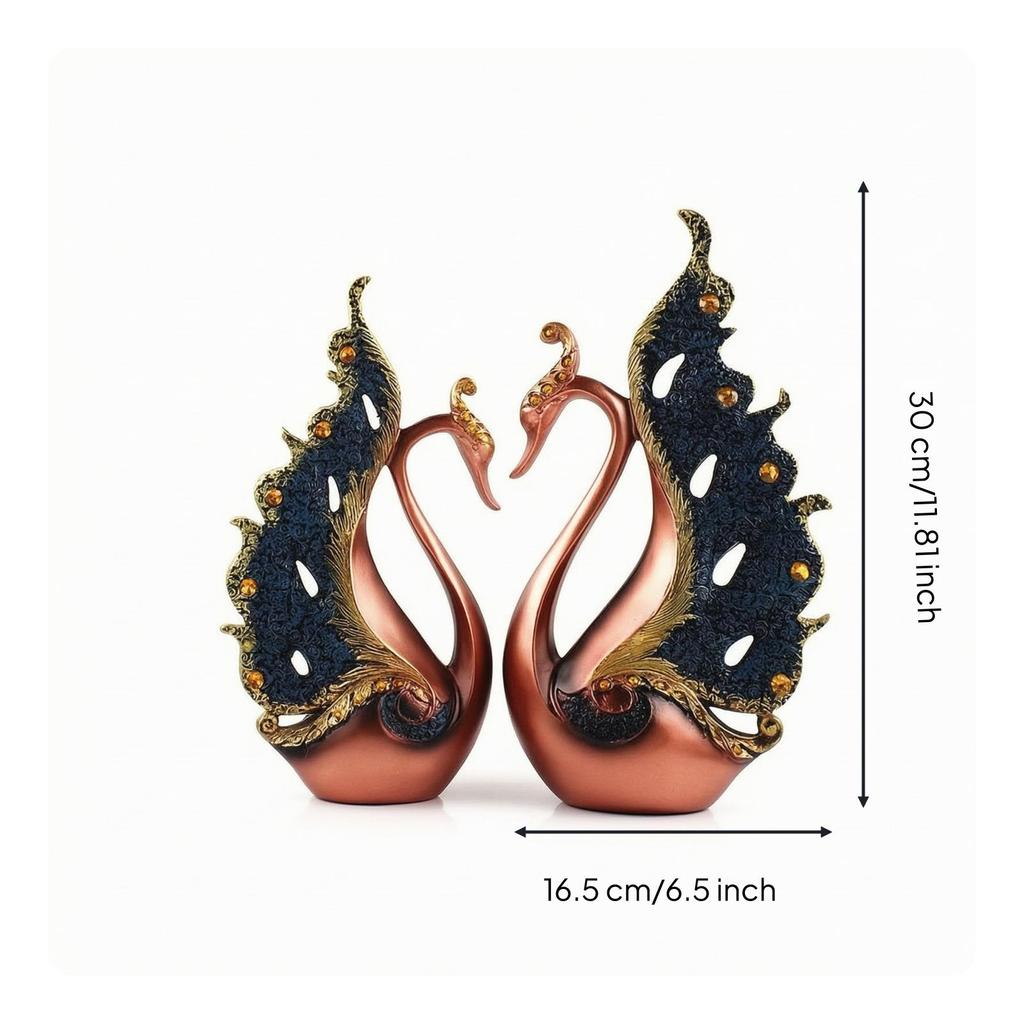Peacock Figurines Ornate Figurine European-Style Resin for