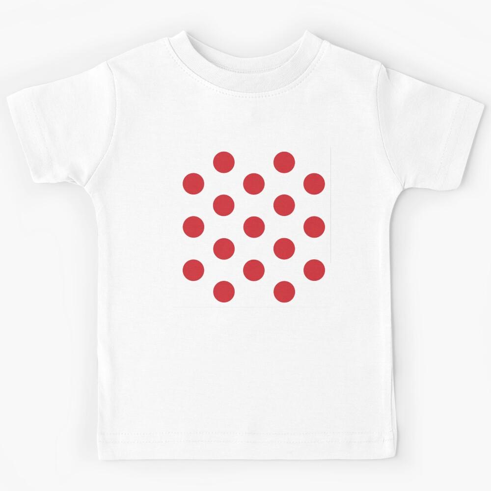 Large RED and WHITE POLKA DOTS Kids T-Shirt 110