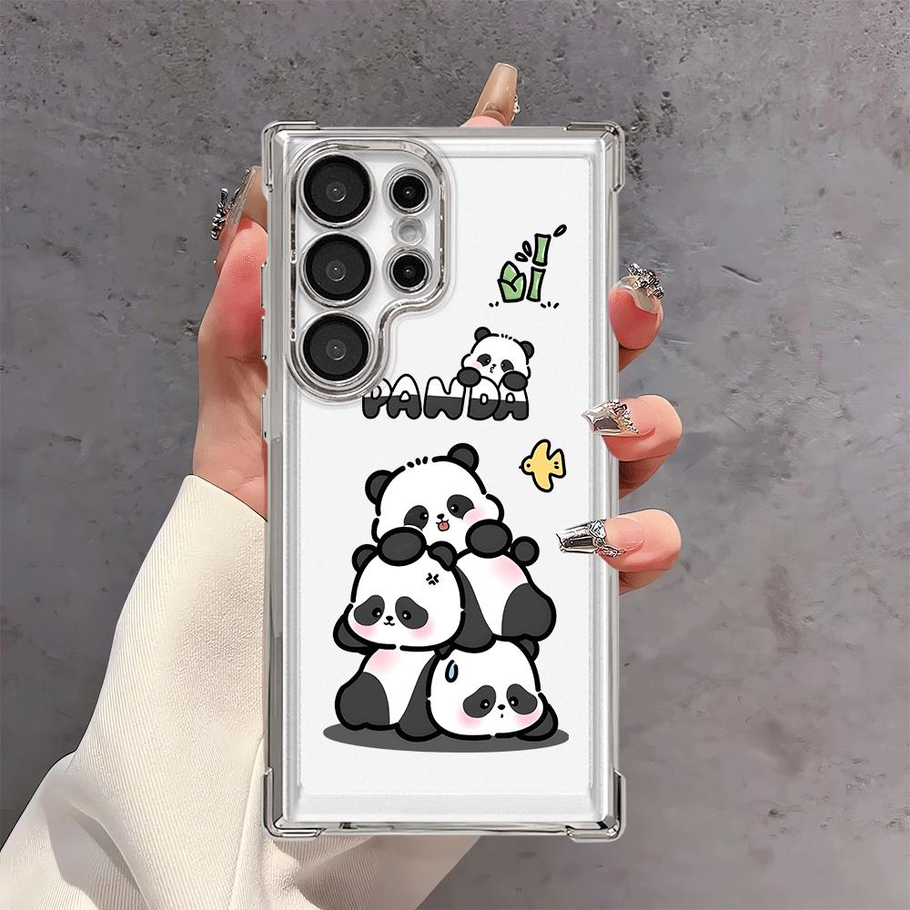 Cartoon Cute Panda Phone Cover Case for Samsung Galaxy S25 S24 S21 Plus S25Edge S22 Ultra S20 FE S23