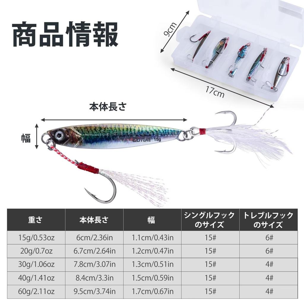 Set Jig Metalic Goture Momeală Metalică Jig Metalic Slow High Flying Laser 3D Real Marea Roșie Root Albastru Cutie de Depozitare Bogată Inclusă 10, 15g, Jigging, Pescuit,