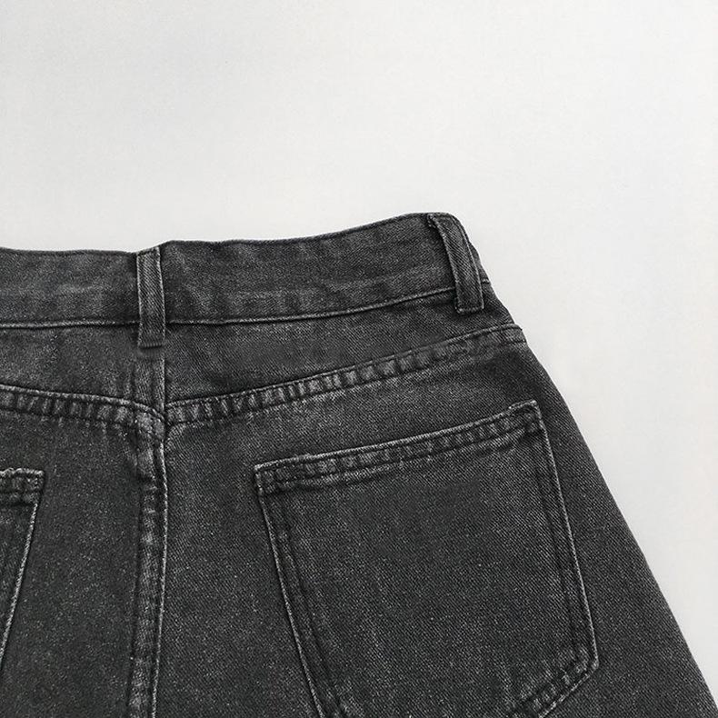 Pants Classic and Minimalist Fashion Versatile Women's Summer Broken Wide-legged Pants A Word Loose Burlap Shorts Female Denim Shorts Individuality