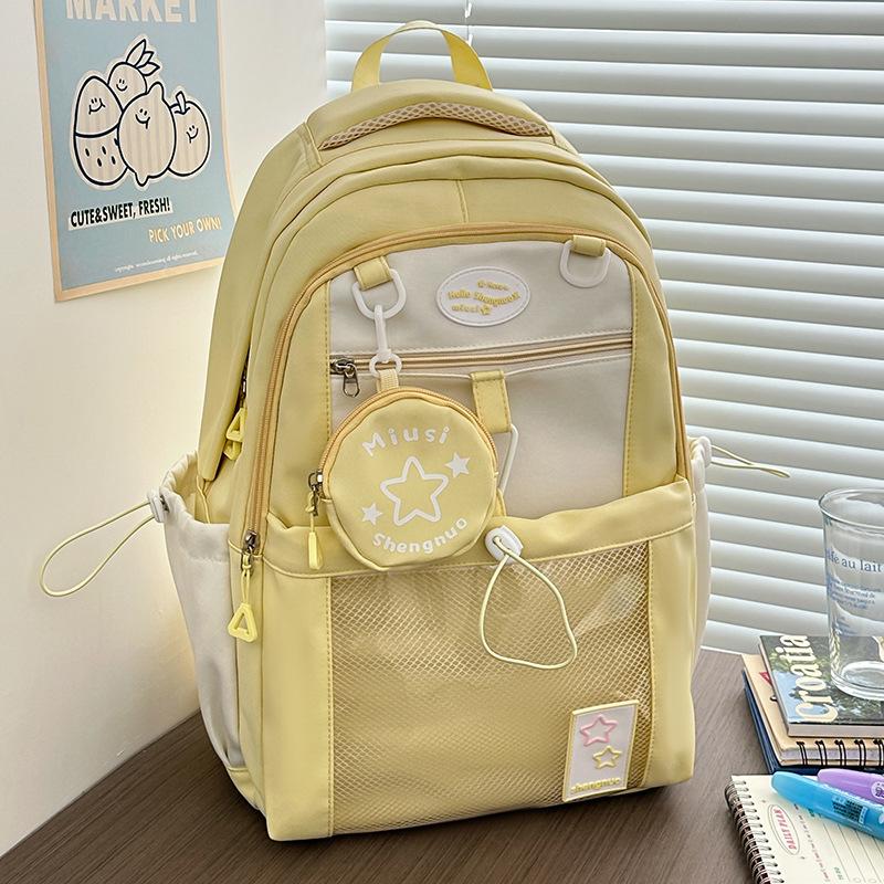 Children's Schoolbags First Grade Girl with High Looking Two Piece Backpack