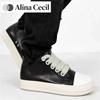 Herren Damen Plateau Sneaker Schwarzes Leder Reißverschluss Schnürung Freizeit Schuhe Dicke Sohle Sneaker Große Größe Chaussure Femme 2025