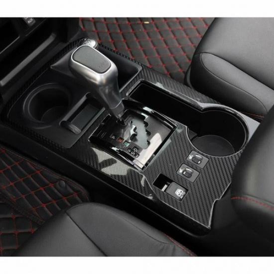 Center Console Gear Shift Panel Decor Cover Trim for 4Runner 2010+ Carbon Fiber