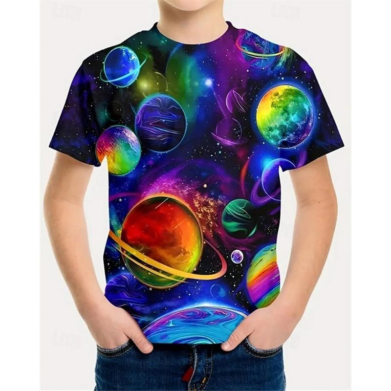 

Boys 3D Graphic T shirt Tee Short Sleeve Summer Spring Fashion Basic Kids 4-12 Years Crew Neck Outdoor Casual Daily Regular Fit 110cm