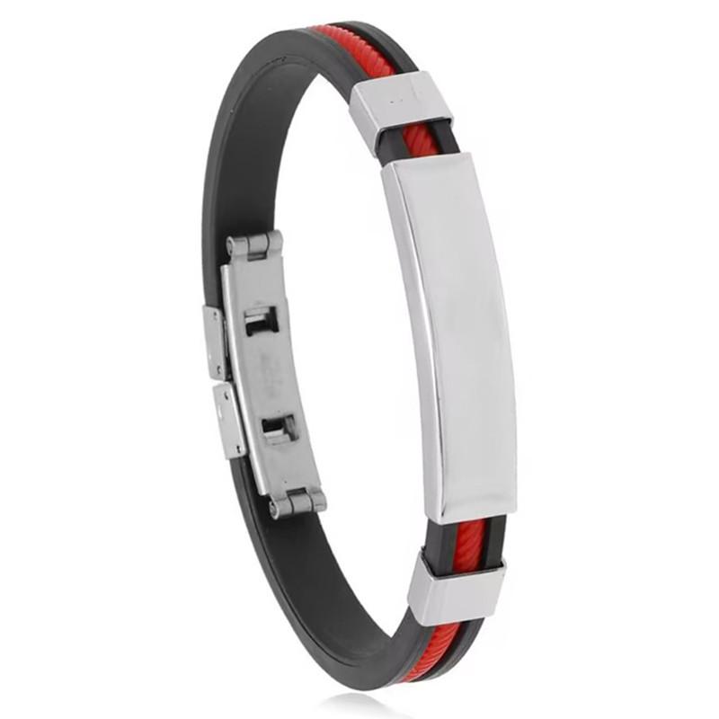 DIY Engraved Men's Titanium Silicone Bracelet