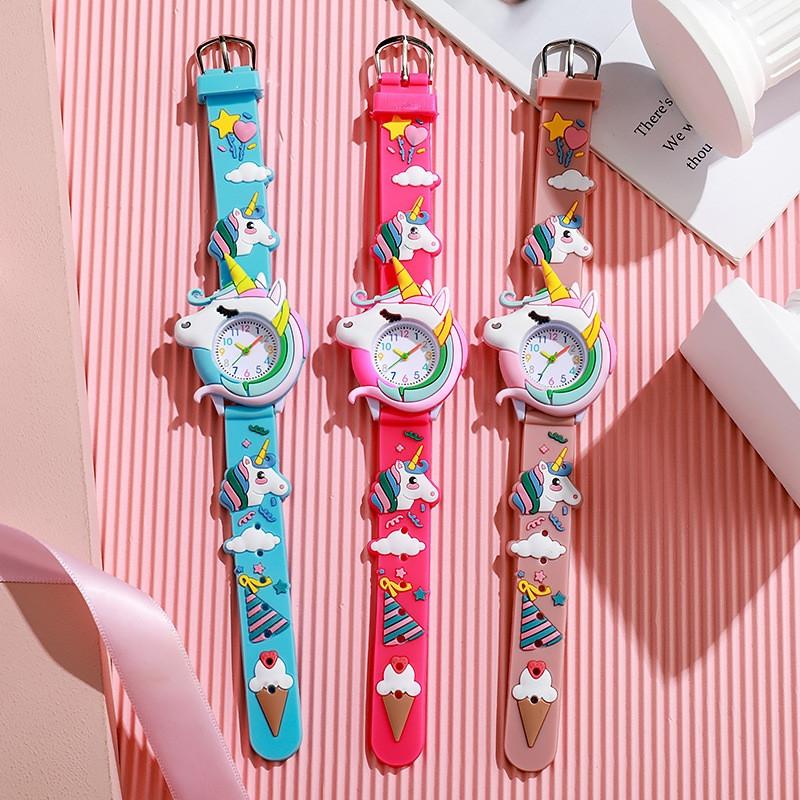 Orologio per Bambini Che i Bambini Amano Ragazzi e Ragazze Orologio con Cinturino in Silicone 3D Orologio Unicorno Cartoon per Bambini