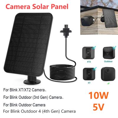 Panel słoneczny 4W 5V z akumulatorem 2000mAh Zestaw panelu słonecznego z kablem ładowania 4m i gumową wtyczką do Blink Outdoor 3/4 XT/XT2