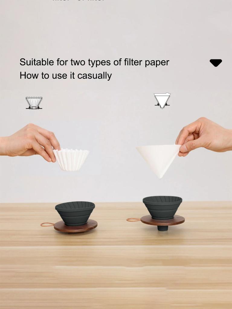 Collapsible Coffee Filter Portable Silicone Drip Coffee Tea Holder Funnel Basket Reusable Tea Pot Cake Cup Coffee Filter Dripper