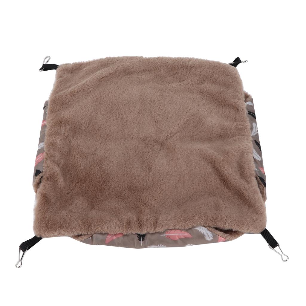 Small Pet Double Layer Hammock Soft and Comfortable Hamster Hanging Warm Bed with Fixed Metal Hook20x20cm   7.9x7.9in