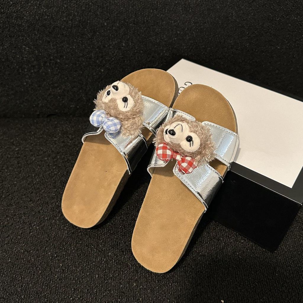 Super Fire Beach Fashion and High-end Outer Wear Versatile 2025 Summer and Autumn New French Cartoon Slippers Women's Height Slippers