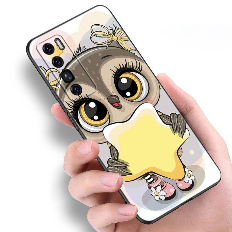 Kreskówkowa Sowa Słodkie Sowy Etui Dla Huawei NOVA 8 9 Pro 8i 7i 7SE Y60 5T Mate 40 30 20 10 Lite Honor 50 30 Premium Pro Plus 30S Pokrowiec